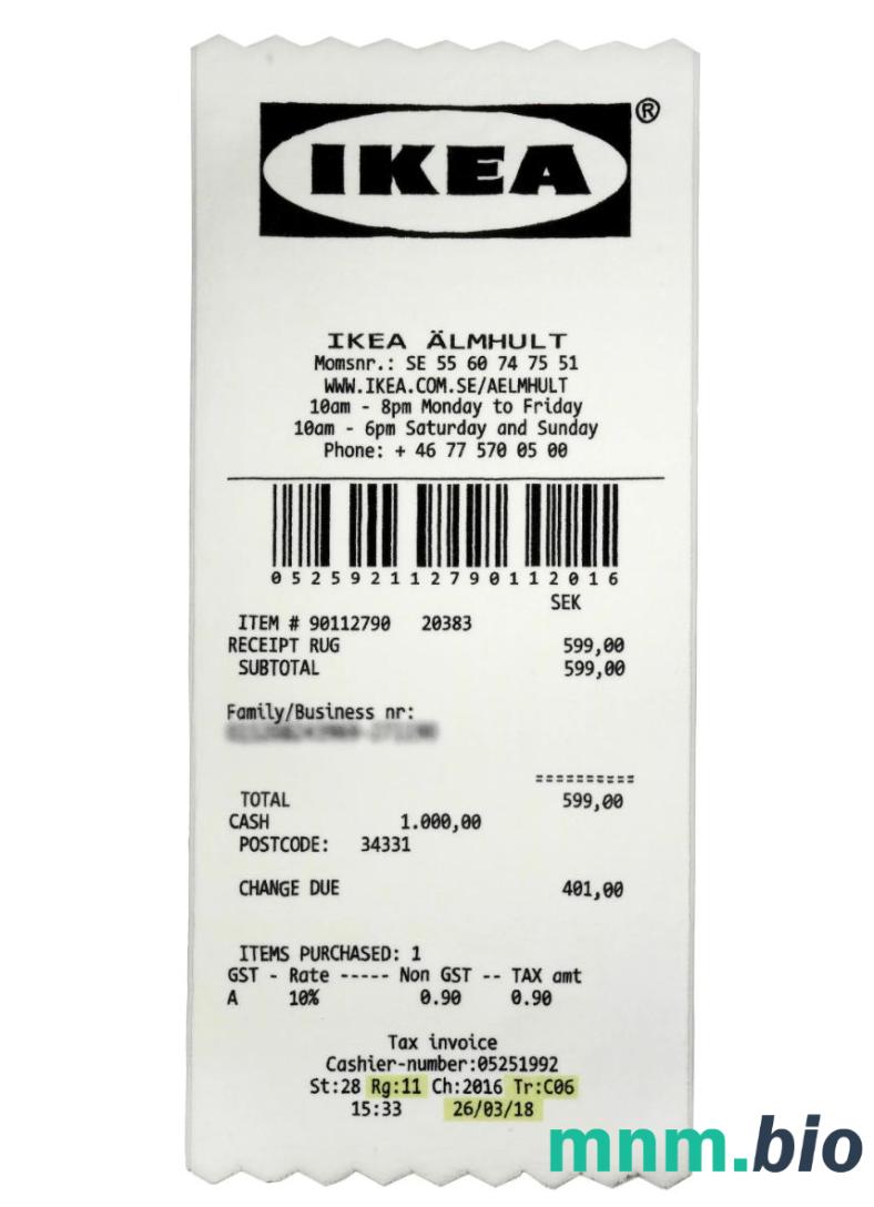 Ikea Holding przykładowy czek płatniczy PSD